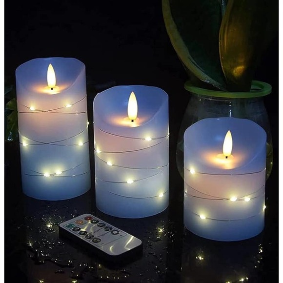 Sky Blue Starlight String 3 LED 11 Key Remote Control 24 Hour Flameless … - Picture 3 of 7